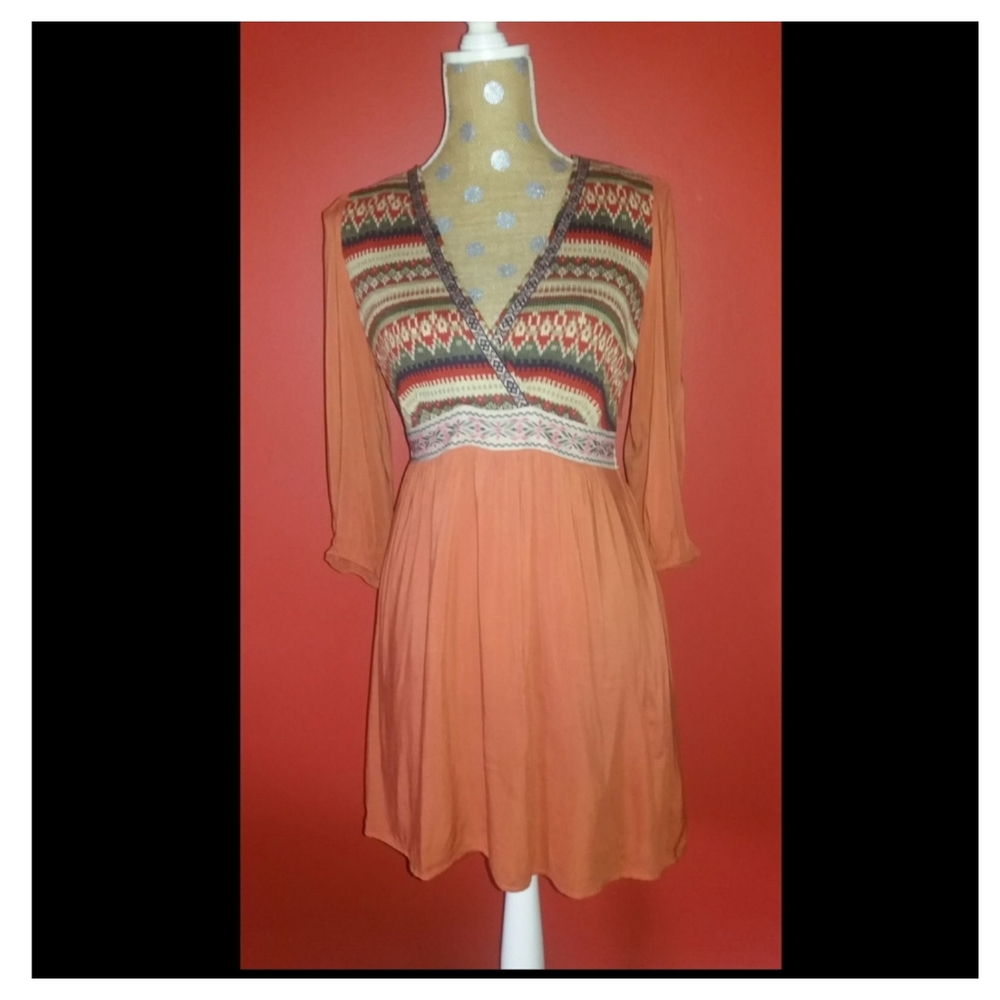 Flying Tomato Mixed Media Knee Length Dress